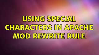 Using special characters in Apache mod rewrite rule