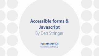 Accessible Forms & Javascript