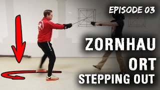 Liechtenauer 03: Zornhau Variation with stepping out #sword  #martialarts #longsword #hema