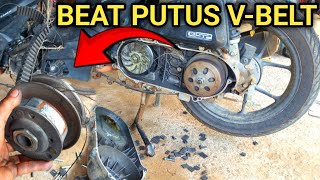 Beat fi putus V-Belt/Cara ganti van belt matic beat injeksi.