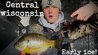 Ice Fishing Central Wisconsin for BIG Bluegills and Perch!