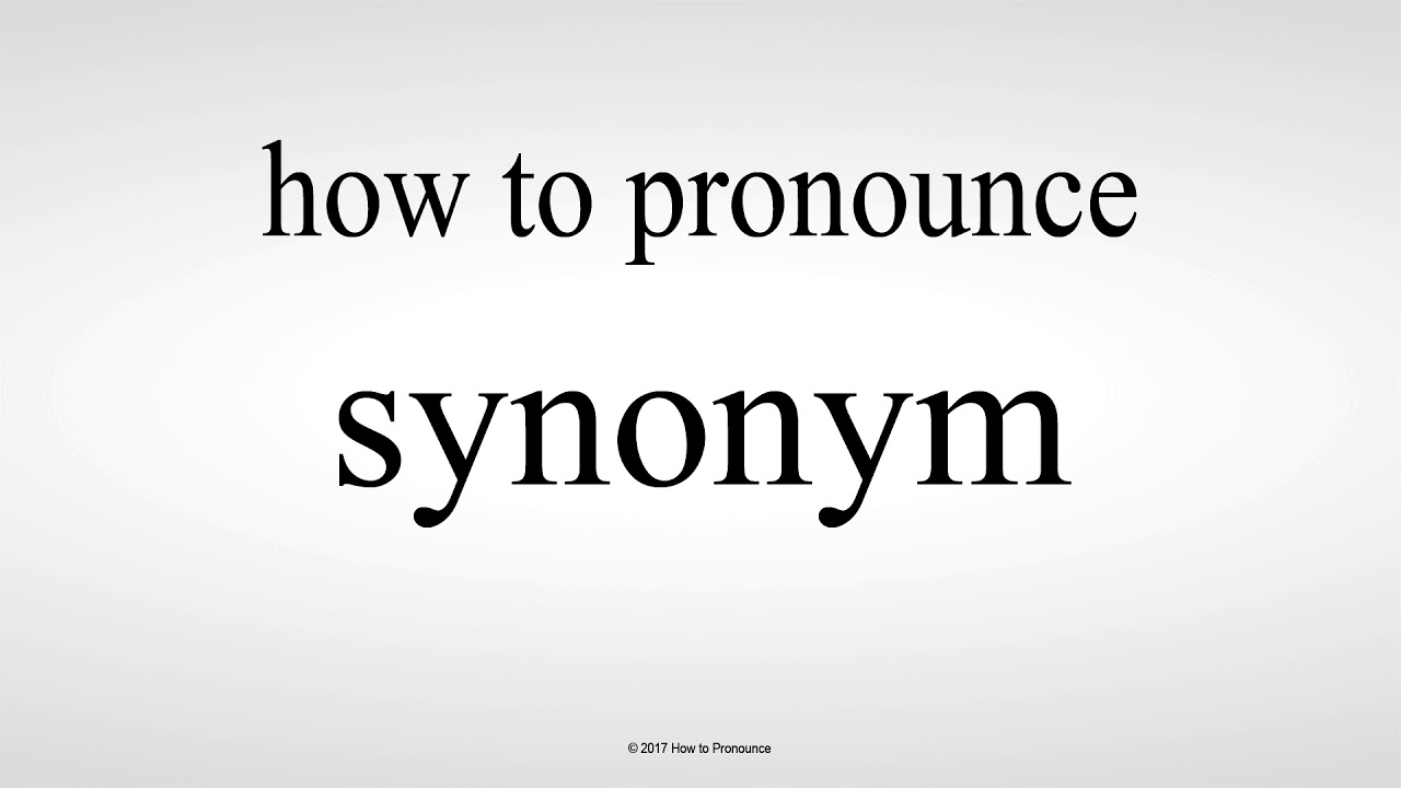 How To Pronounce Synonym - YouTube