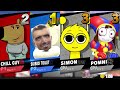 sonic vs mario vs friday night funkin vs spongebob steve vs noob in super smash bros ultimate