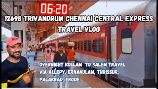 12698 Trivandrum Chennai Central Express Travel  | Kollam To Salem Via Ernakulam, Thrissur, Palakkad