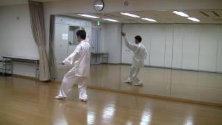 太極拳　24式太極拳【鏡】簡化２４式太極拳　24 Forms Tai Chi Chuan　背面右から