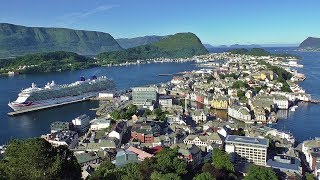 Alesund in Norway - Filmed From Mount Aksla Viewpoint