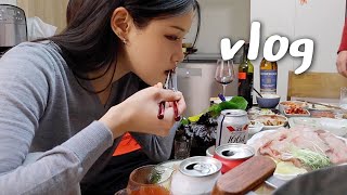 vlog 신년 목표요? 그냥 이대로 잘 사는 게 목표여.. ㅣ 방어에 머릿고기에 과메기에 먹을 것도 넘치고 사랑도 넘쳤던 가족들과 연말 브이로그