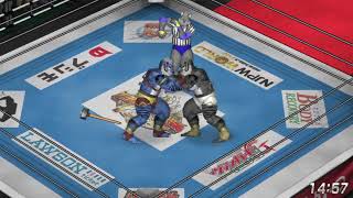 FireProWrestlingWorld  blue tiger vs dark tiger  ballbusting match-kemoryona