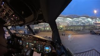 (ATC) Cockpit Takeoff and Landing Flight GIA288 WIMM-WARR (single cam)