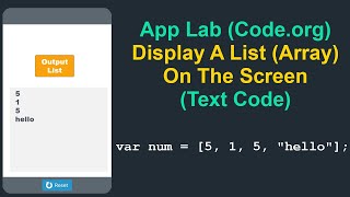 Display A List (Array) On The Screen - Text Code - Code.org (App Lab)