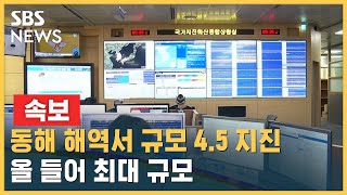 동해 해역서 규모 4.5 지진…올 들어 최대 규모 / SBS