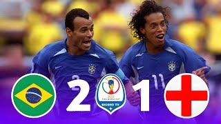 Brazil - England 2×1 World Cup quarter-finals 2002 High quality Portuguese commentary Crazy match