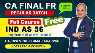 CA Final FR Ind AS 36 - Lecture 1 | Impairment Of Assets