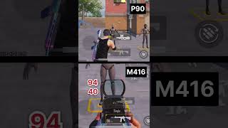 🔴 NEW P90 vs M416 🥵 Side by side Comparison 🔴 MUST WATCH #bgmi #pubg #shorts #ytshorts