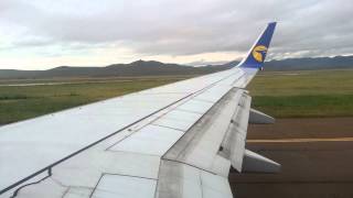 MIAT Mongolian airlines take off from Chinggis Khaan International airport