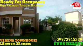 READY FOR OCCUPANCY IN TANAUAN BATANGAS, VERENA TOWNHOUSE