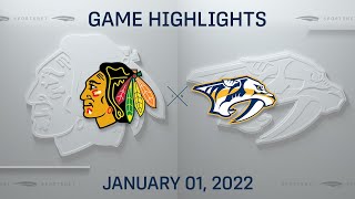 NHL Highlights | Blackhawks vs. Predators - Jan 1, 2022