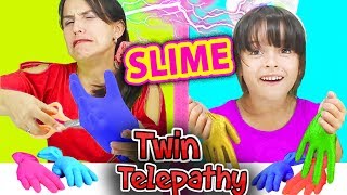 SLIME por Telepatia con GUANTES | Twin Telepathy SLIME Glove Challenge