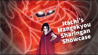 Itachi's mangekyou sharingan showcase *REALLY OP* (Shinobi life 2)