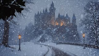 Winter Storm at the Ancient Castle  Whistling Winds & Snowfall Sounds for Deep Sleep