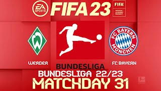 FIFA 23 Werder Bremen vs Bayern Munich | Bundesliga 2023 | PS4 Full Match