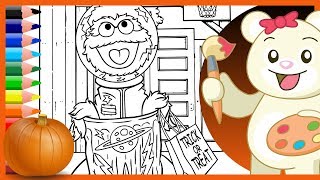 Halloween Oscar The Grouch - Sesame Street Holiday - Kids Learn Colors