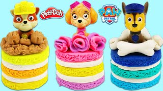 How to Make Cute Paw Patrol Play Doh Cakes with Chase, Skye, & Rubble | Fun & Easy DIY Art!