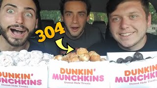 304 Dunkin' Donut Munchkins Challenge (18,000+ Calories) *20 Minute Time Limit* Average Guys Eats