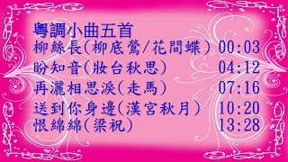 粵調小曲KTV【一】(左聲道伴奏音樂)-柳絲長(柳底鶯/花間蝶), 盼知音(妝台秋思), 再灑相思淚(走馬),送到你身邊(漢宮秋月),恨綿綿(梁祝)