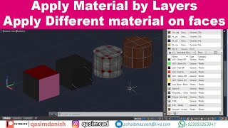 AutoCAD, Apply Material by Layers - Apply Material on Different Faces - QasimCAD