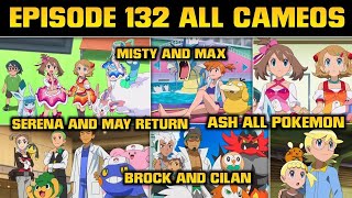 ASH ALL COMPANIONS CAMEOS IN POKEMON JOURNEYS EPISODE 132 | ALL COMPANIONS RETURNS | Misty,may,brock