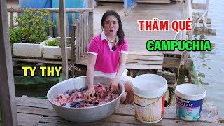 Ty Thy về thăm dì 4 ở Campuchia, khu người Việt sống trên sông Mekong - Ty Thy Vlog Gỏi đu đủ