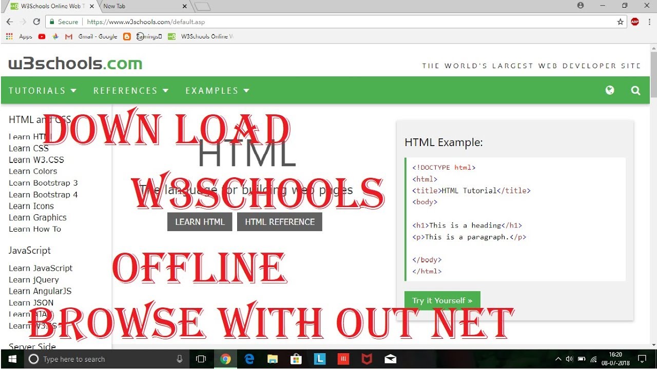 How To Download W3schools OFFLINE 2018 - YouTube