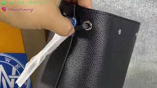 [QC] LOUIS VUITTON Calfskin Nano Lockme Bucket Black