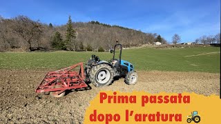 Preparazione letto di semina per le patate 🥔 landini 2-55 e vibrocoltivatore