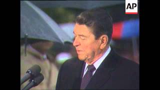 President Ronald Reagan comments on PAN AM 103 plane crash that carried some Americans