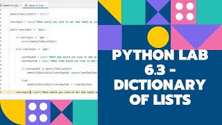 Python Lesson 6.3: Lab - Dictionaries Storing Lists