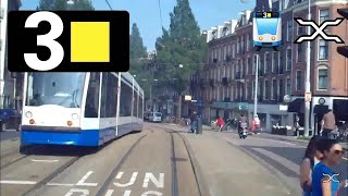 🚊 GVB Amsterdam Tramlijn 3 Cabinerit Zoutkeetsgracht - Muiderpoortstation Driver's view POV