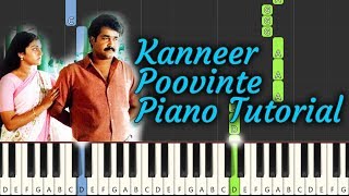 Kanneer Poovinte Piano Tutorial NOTES & MIDI | Kireedam | Malayalam Song
