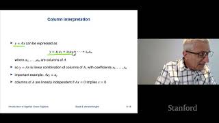 Stanford ENGR108: Introduction to Applied Linear Algebra | 2020 | Lecture 18-VMLS matrix vector mult