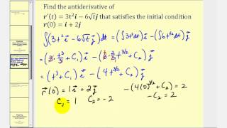 Indefinite Integration of Vector Valued Functions with Initial Conditions