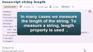 JAVASCRIPT Tutoriral : Javascript string length