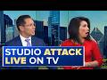 Vandal Damages ABC 7 Chicago's Studio During Live Newscast