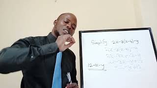 Simplify 2x-3(x-4)-y