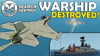 Epic F16 DESTROYS Warship! - Stormworks Search and Destroy!