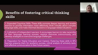 Fostering Critical Thinking in ELT Education