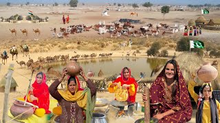 Very Unique Pakistani Desert Village Natural Life | Desert Women Morning Routine | Village Life