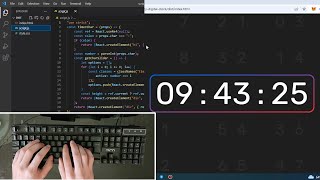 ASMR Programming - Coding Fancy Digital Clock With JavaScript and CSS - No Talking