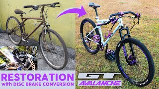 BIKE RESTORATION - Rusty GT Avalanche MONSTER GRAVEL with Disc Brake Conversion and 1x Setup