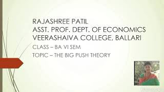 BA 6 SEM, Topic - The Big Push Theory (English and Kannada)